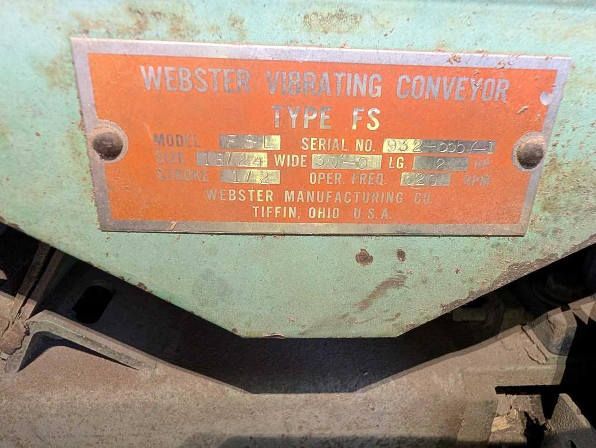 Used Webster 18/24 Vibrating conveyor