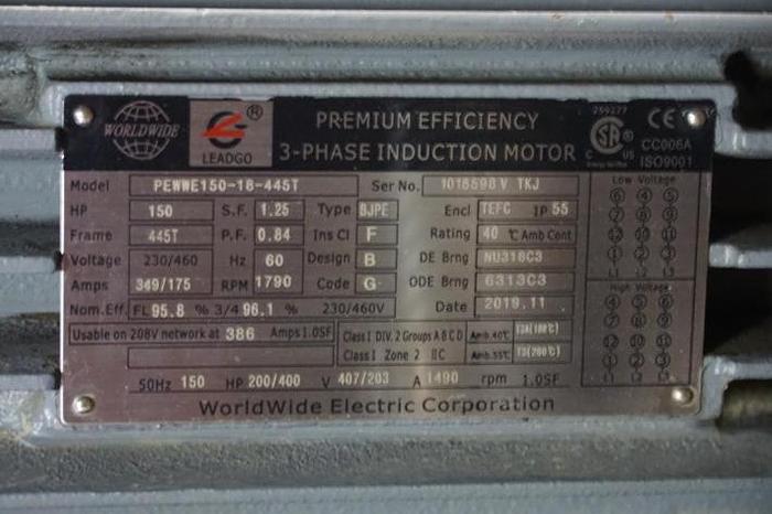 Used WORLDWIDE Electric Motor – 150 HP