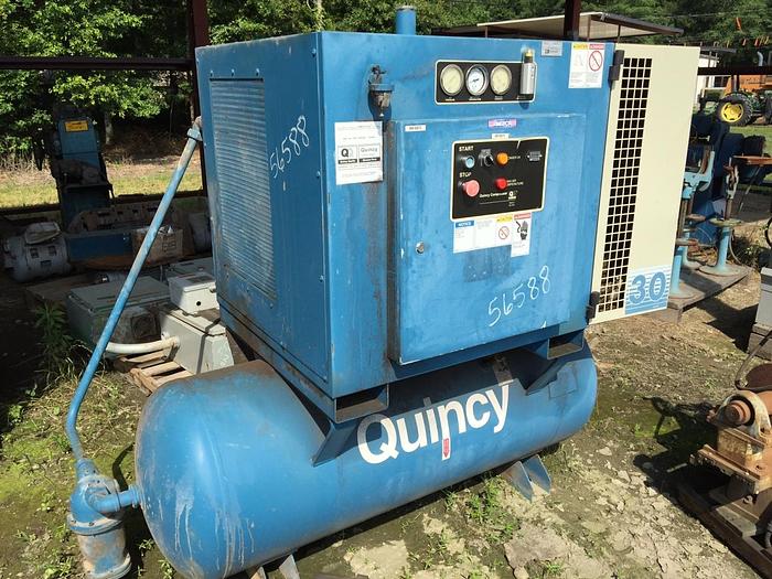 Used 30 HP QUINCY Screw Type Air Compressor