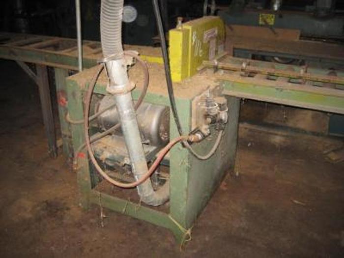 Used Chop saw w/ infeed and outfeed