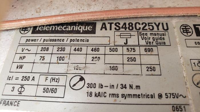 Used Telemecanique 200hp Soft Start