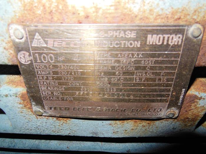 Used 100 HP ELECTRIC MOTOR