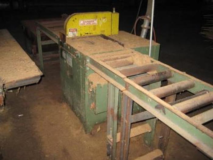 Used Chop saw w/ infeed and outfeed
