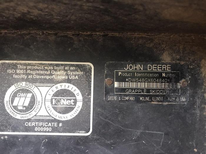 Used 2013 John Deere 548 GIII Grapple/Cable Skidder