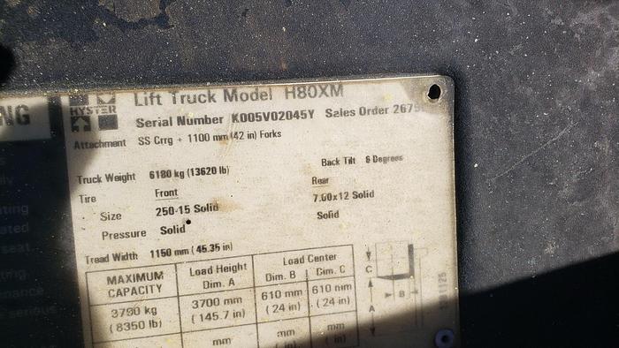 Used HYSTER 80 Propane Lift