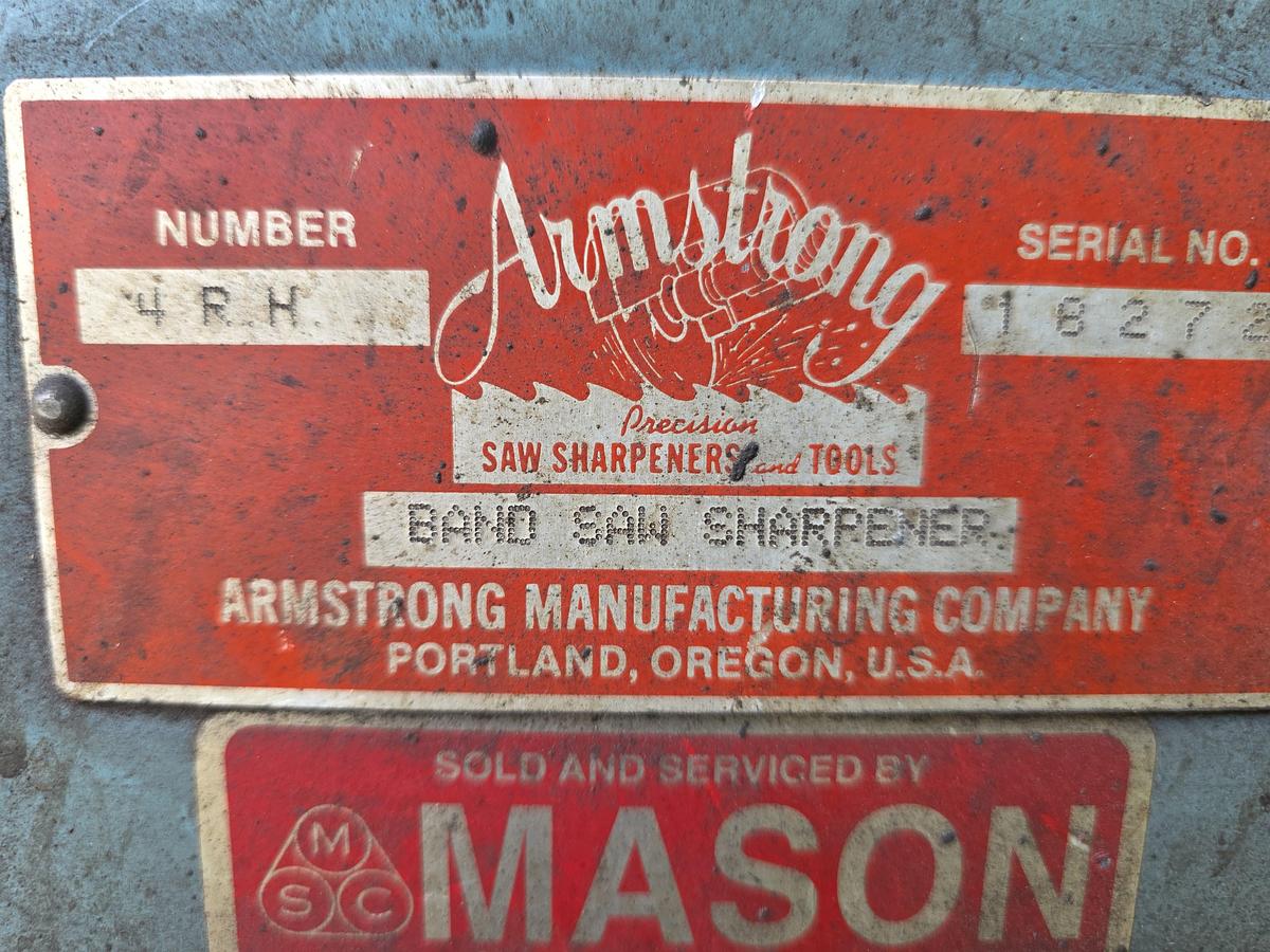 Used ARMSTRONG #4 RH Bandsaw Sharpener