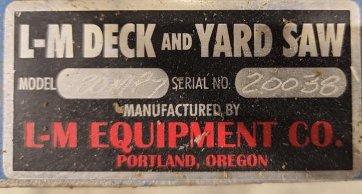 Used L-M Portable Gasoline Powered Package Saw