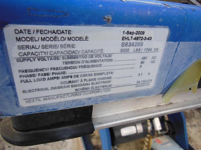 Used 4′ X 6′ 3000 LB CAP… LIFT TABLE