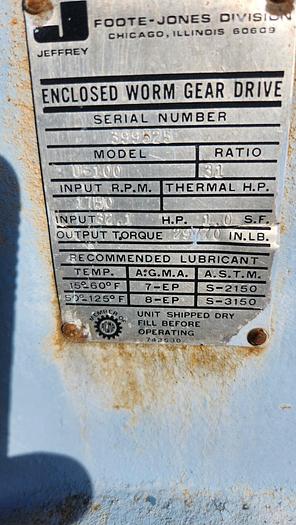 Used JEFFREY 30 HP Gear Reducer