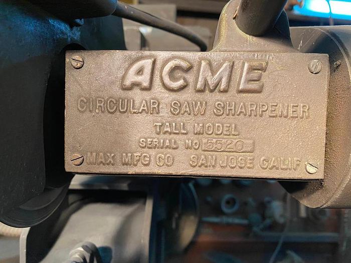 Used ACME Manual Face Grinder for Circle Saws- Pending