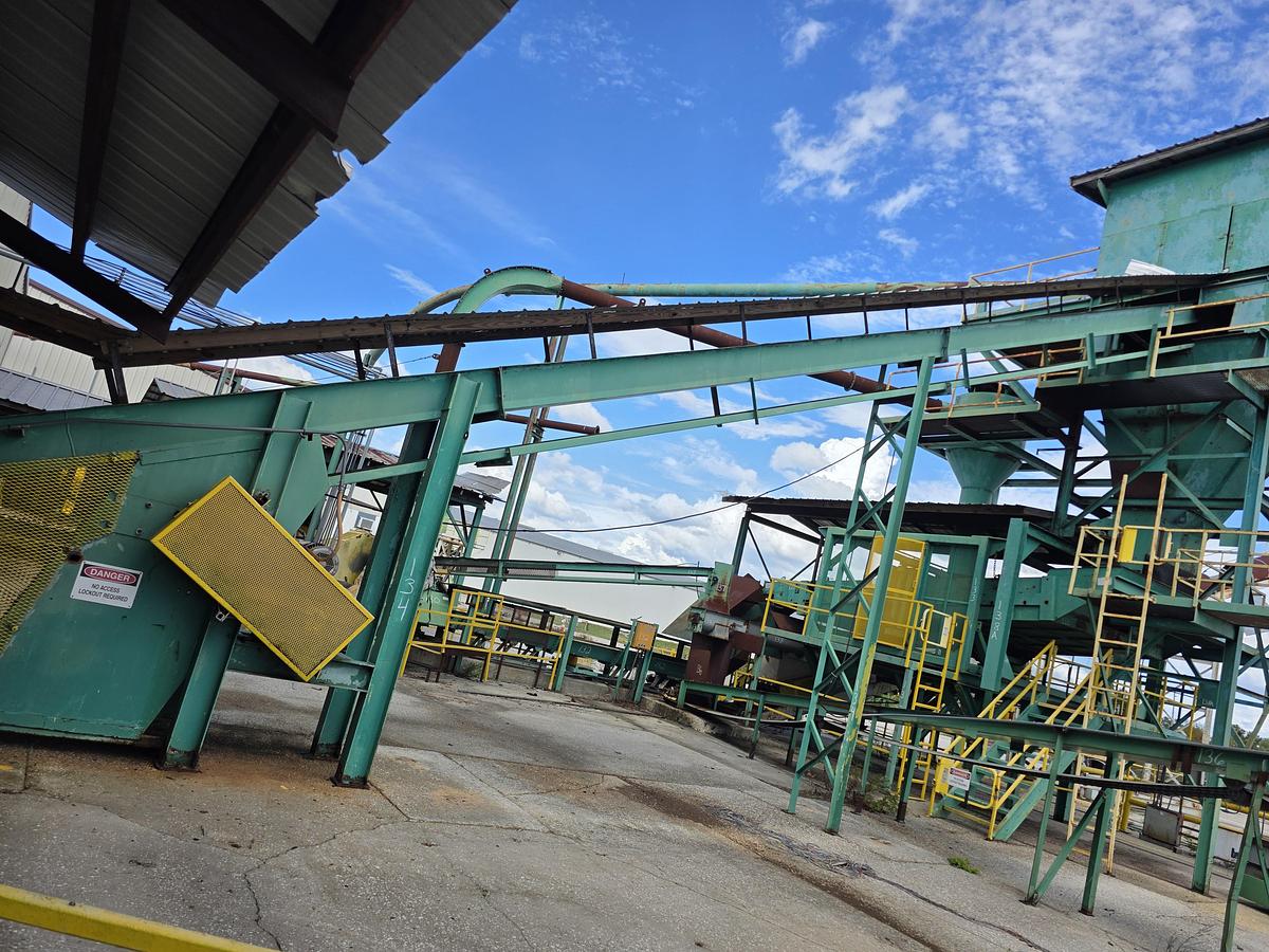 Used 60' Inclined Waste Conveyor