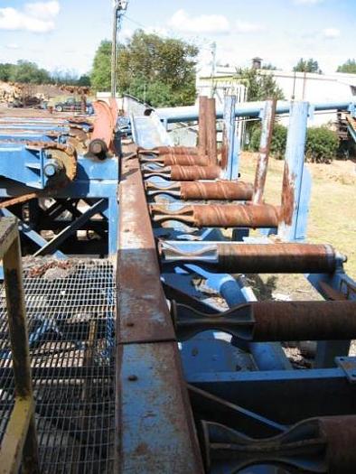 Used Morbark PSP Post and Pole Peeler with Infeed and Outfeed Conveyors