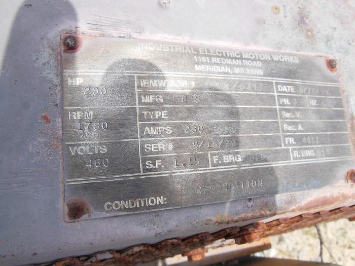 Used 200 HP DRIP PROOF ELECTRIC MOTOR
