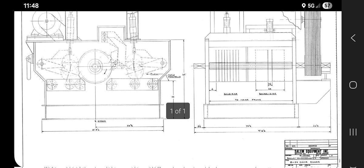 Used Salem 8 x 54 Gang-Edger Combo