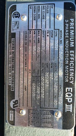 Used Toshiba 125 HP, 1200 RPM