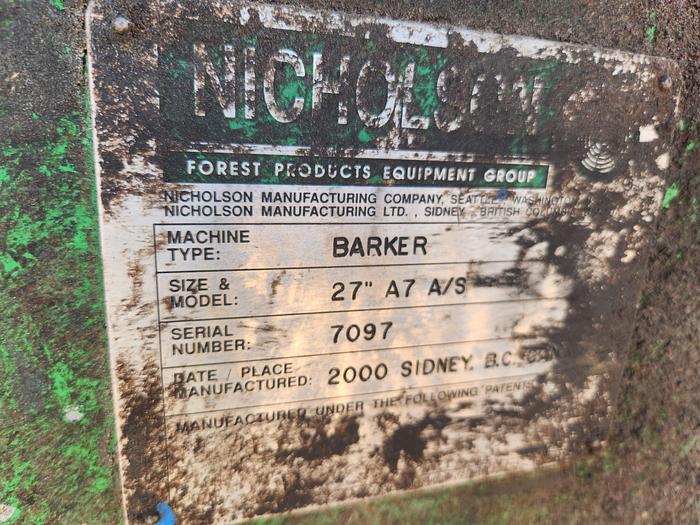 Used NICHOLSON 27" A7 High Speed Ring Debarker