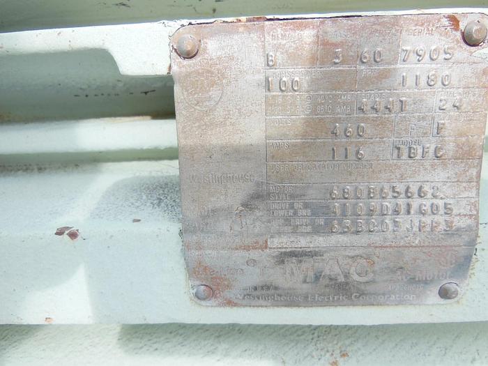 Used 100 HP ELECTRIC MOTOR