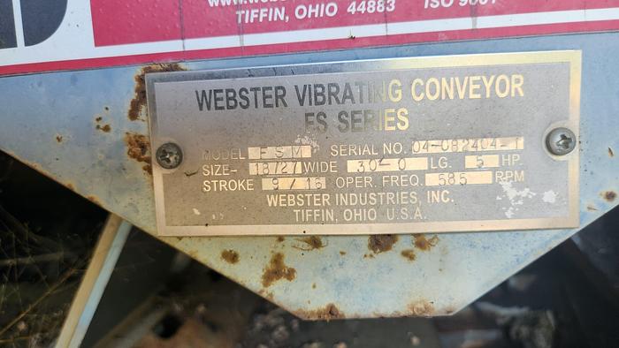 Used WEBSTER 30′ FSM Vibrating Conveyor- SALE Pending