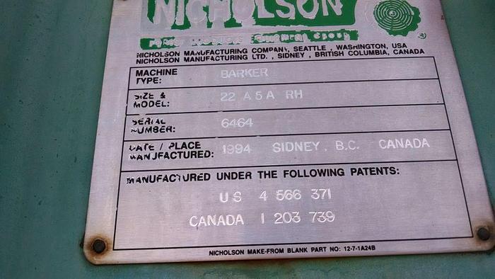 Used NICHOLSON 22″ A5 Debarker