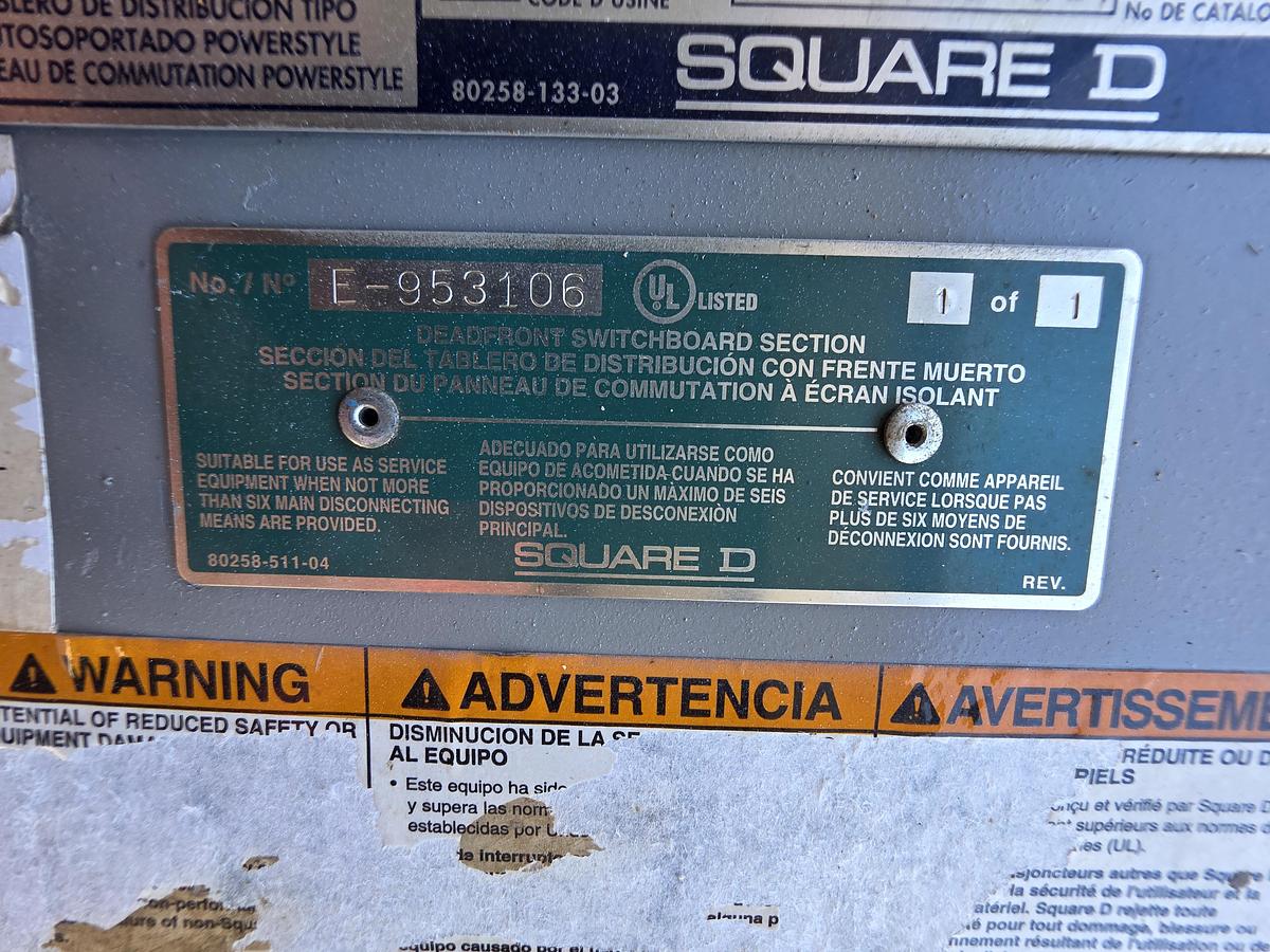 Used Square D 2000 Amp Distribution Panel