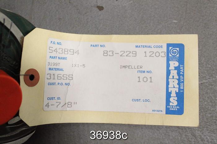 Unused Goulds 3199t 1x1x5 Pump Impeller, 83-229-1203, 53652 #36938