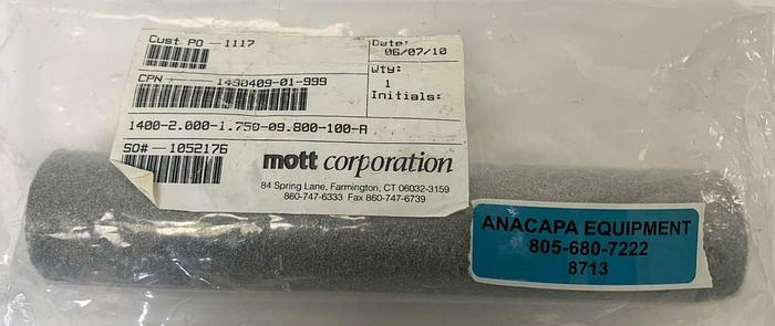 Mott Corp Series 1400 1400-2.000-1.750-09.800 Porous Filter Element New 8713