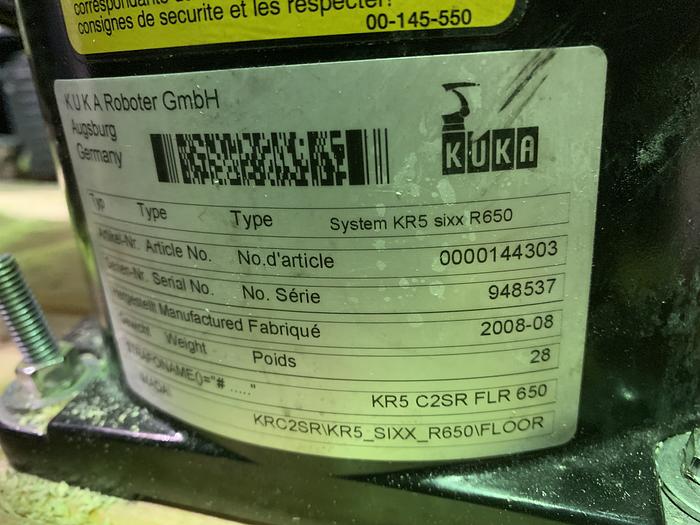 Used KUKA KR 5 SIXX R650 6 AXIS CNC ROBOT