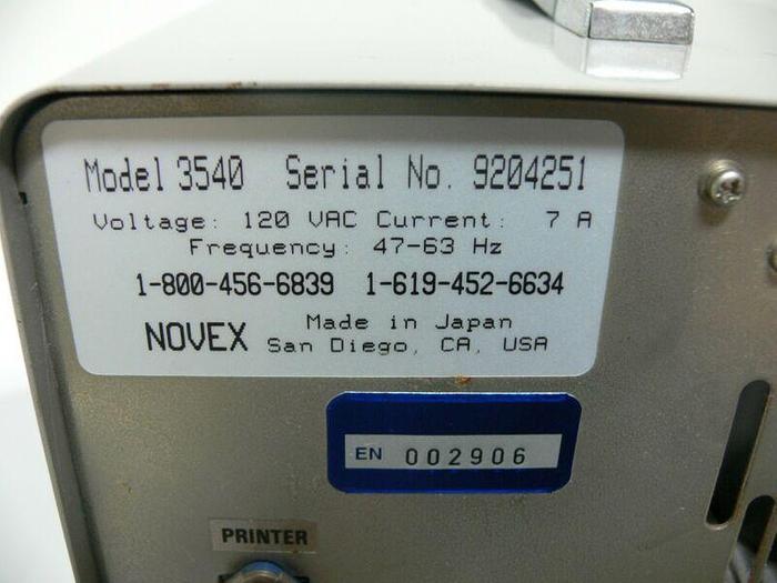Used Novex Life Technologies Model 3540 Programmable Power Supply 120VAC 7A 47-63Hz