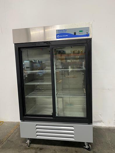 Used Fisher Scientific 13-986-128S Isotemp +4C° Two Glass Door Refrigerator 115V