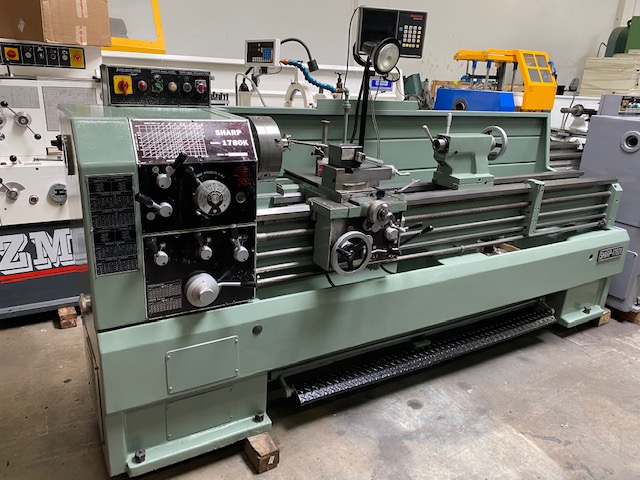 Used SHARP MODEL 1780K ENGINE LATHE with Digital Readout #5655