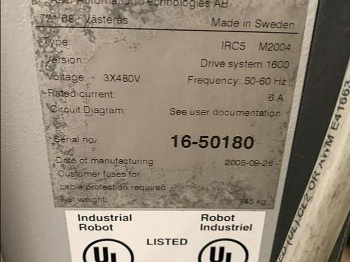 Used ABB IRB 1600-5/1.45 DUAL ARM ROBOTIC CELL WITH ABB TYPE MTC 750 POSITIONER AND IRC5 CONTROLLERS