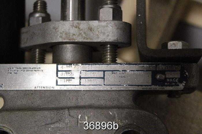 Used Jamesbury 4" Hand Operated Butterfly Valve, 815L-11 3600 MT #36896