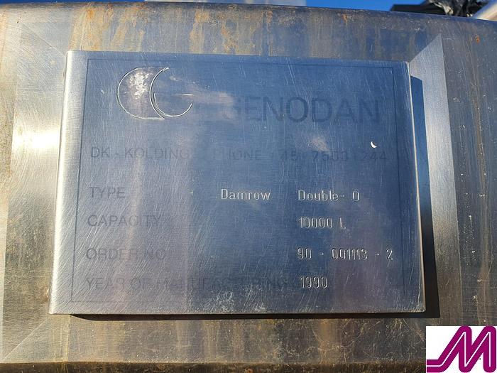 Used Damrow Double O Stainless Steel Cheese Vat Capacity 10,000 Litres