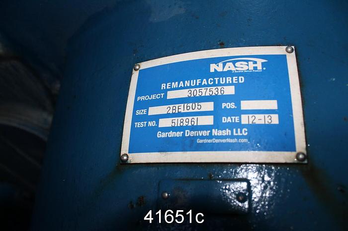 Used Nash 2BE1605 Vacuum Pump, Rated For 8000 CFM #41651