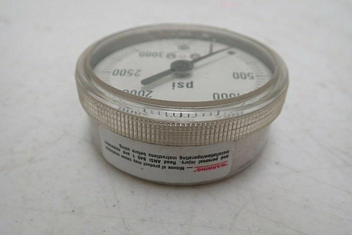Used USG 316 SST Tube Connection Welded 0-3000 PSI Pressure Gauge