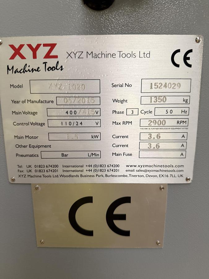 Used 2015 XYZ 1020 Surface Grinder