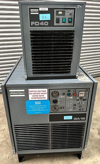 Used Atlas Copco GA18 Screw Compressor & FD40 Air Dryer