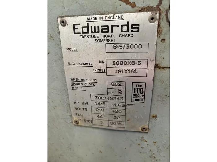 Used Edwards 6.5/3000 Truecut Hydraulic Guillotine