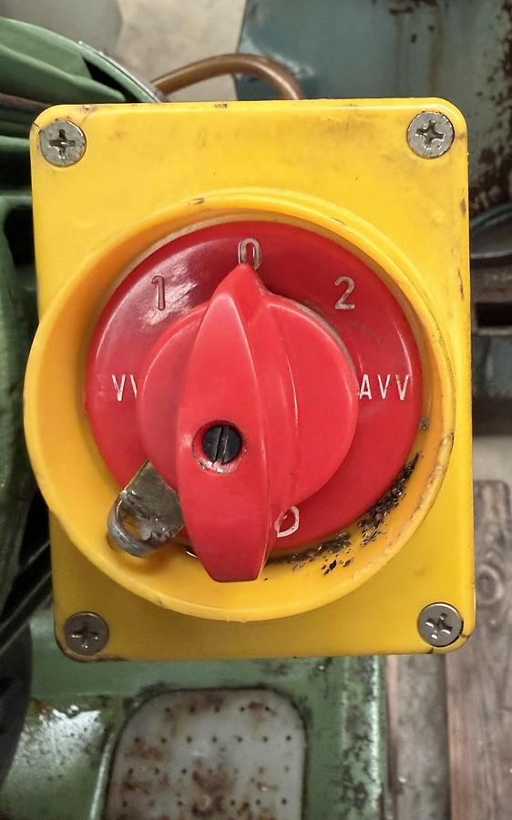 Used Pedrazzoli Mec Brown 75 12-inch manual pull-down circular cut-off saw