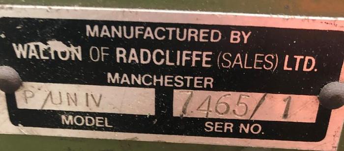 Used Walton Model P/UNIV Hand Swager