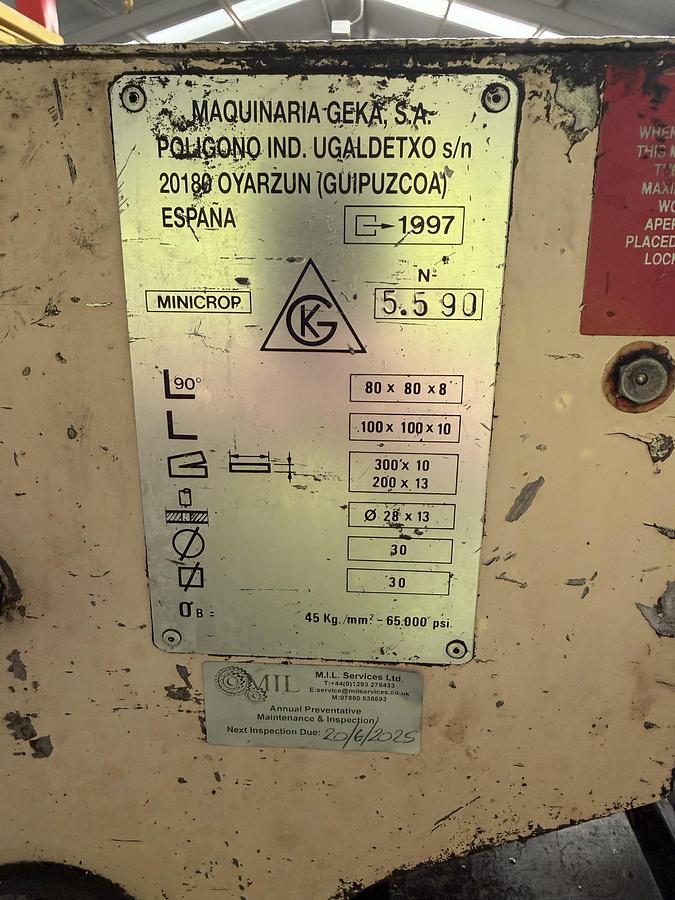 Used Geka Minicrop Universal Steel Worker