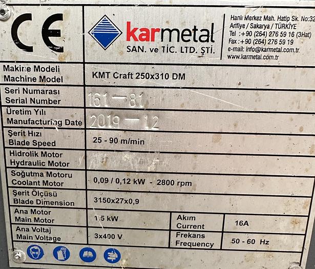 Used 2019 KARMETAL KMT CRAFT 250x310 DM