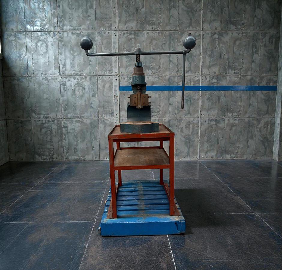 Used Norton No. 8A Deep Throat Flypress & Stand