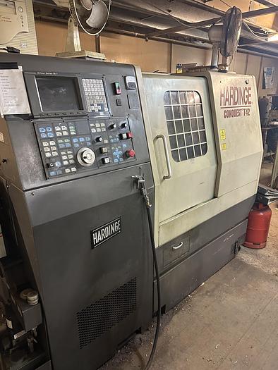Used Hardinge SG-42 Conquest T42 CNC Slant Bed Lathe w/ Fanuc Controller
