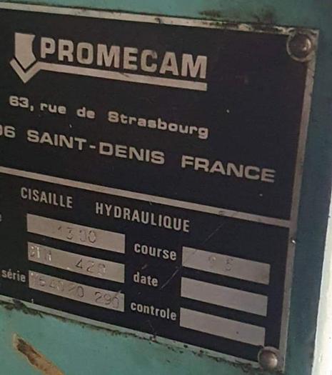Used Promecam GTH 420 Hydraulic 2000mm x 4mm Guillotine