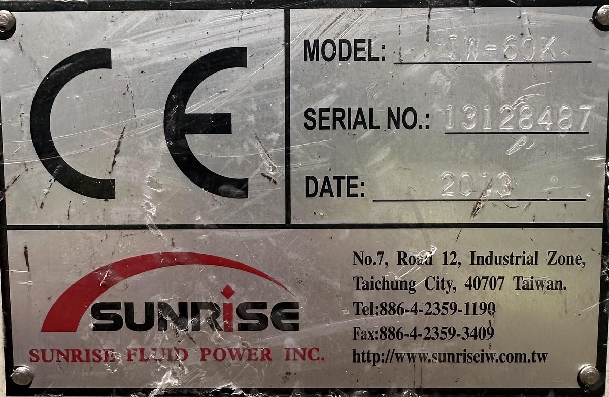 Used 2013 Sunrise 1W60K 60 Ton Hydraulic Steelworker