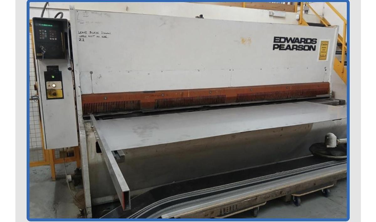 Used 1992 Edwards Pearson VE 10mm x 3070mm Hydraulic Guillotine