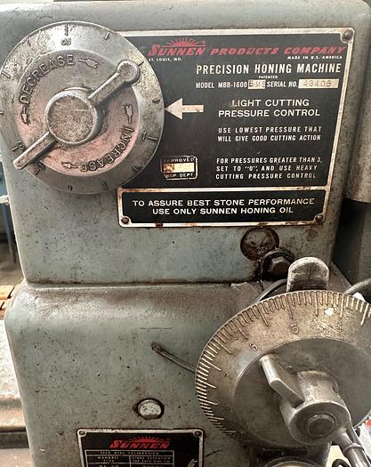 Used Sunnen Precision Honing Machine Model MBB-1600 EMS