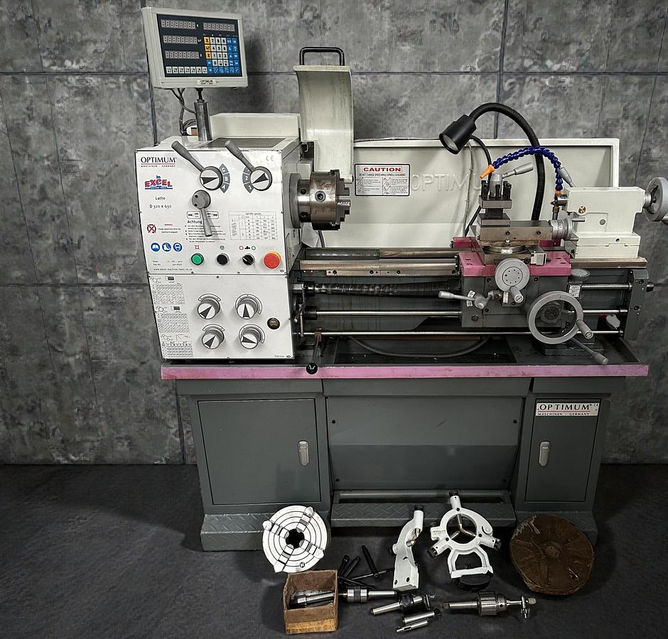 Used Excel Optimum D320 x 630 Gap Bed Lathe