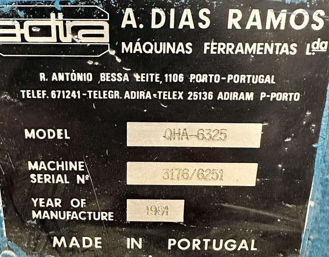 Used 1991 Adira 2.5M x 63 Ton Upstroking Press Brake QHA-6325